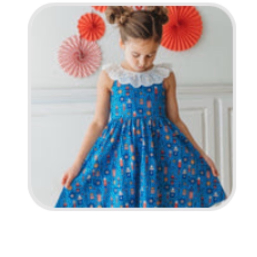 Cheeky Plum EUC Penelope Knit dress Starburst Splendor Fourth 4th of July cute